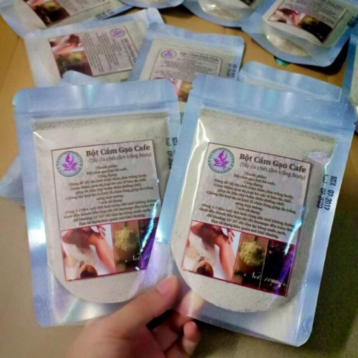 500gr Bột Cám gạo cà phê đắp mặt, tắm trắng