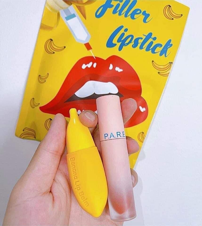 [HCM]Son CHUỐI khử thâm collagen son PAREA KÈM SON DƯỠNG