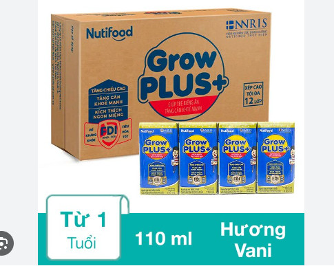 Thùng 48 Hộp Sữa Bôt Pha Sẵn GrowPlus+ ( Xanh ) Hộp 110ml