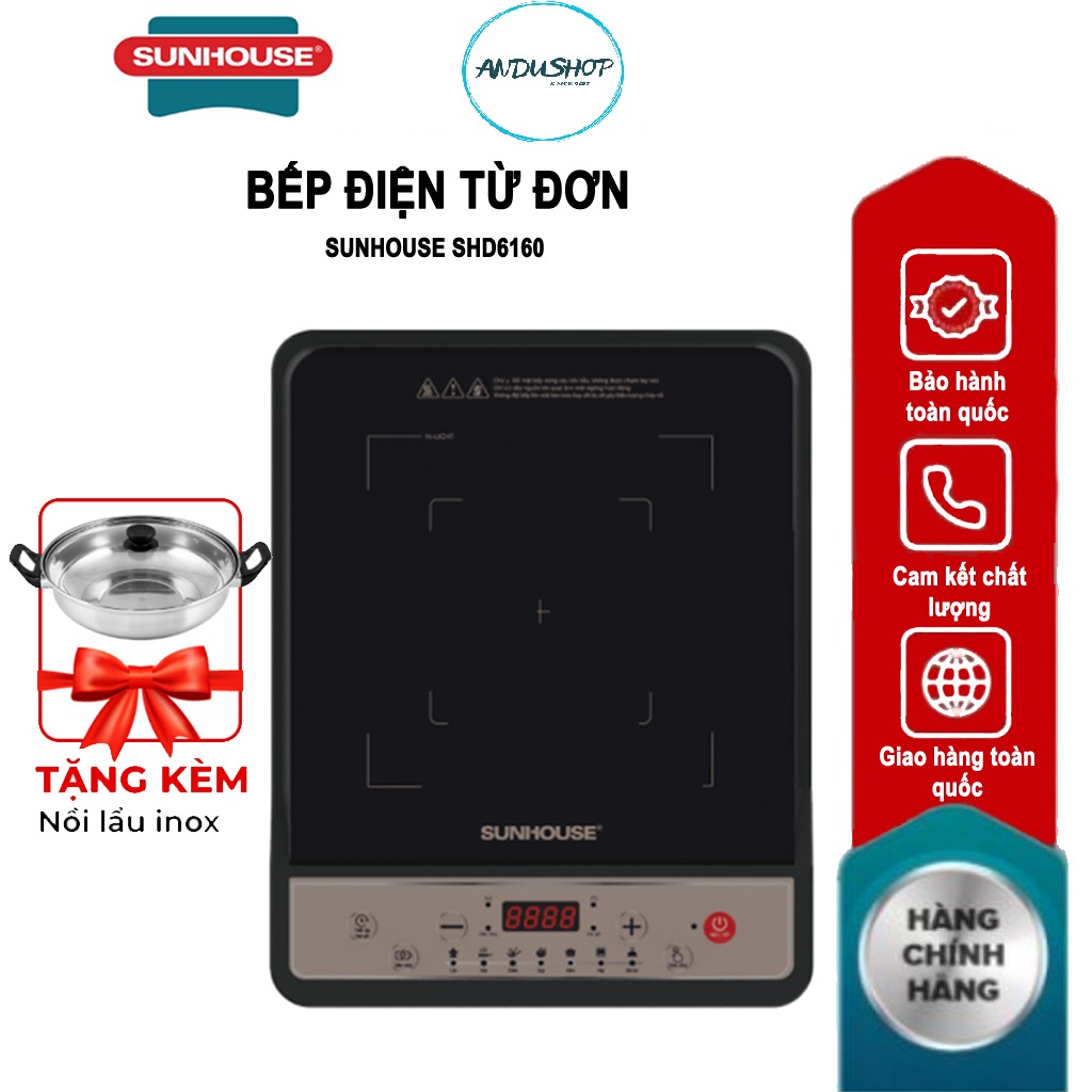 BẾP TỪ ĐƠN SUNHOUSE SHD6160[ CHÍNH HÃNG MỚI 100%]