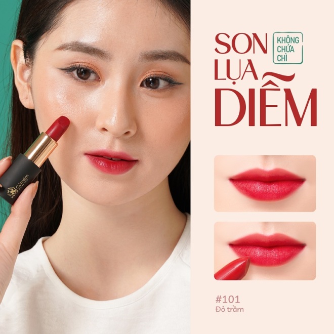 Son Môi Lụa Diễm Mềm Mịn Mướt Môi An Toàn Từ Thiên Nhiên Cỏ Mềm 4g