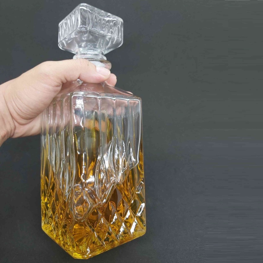Vỏ Chai Thủy Tinh Đựng Rượu 1000ml vuông - Bình Đựng Rượu 1 Lít - Vỏ Chai Rượu Đẹp (A1)