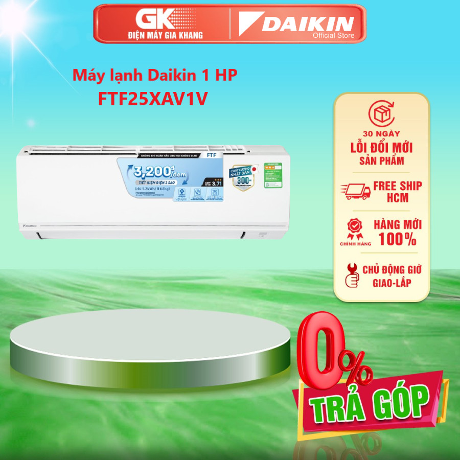 Máy lạnh daikin 1 hp ftf25xav1v - thiết kế trang nhã flat coanda làm lạnh nhanh powerful, độ ồn thấp - giao toàn quốc - freeship hcm