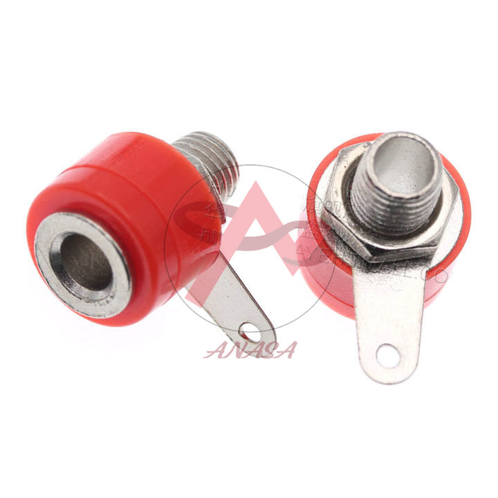 Combo 1 Jack Bắp Chuối 4mm Và 1 Đầu Jack JS910 Ngắn - Màu Đỏ