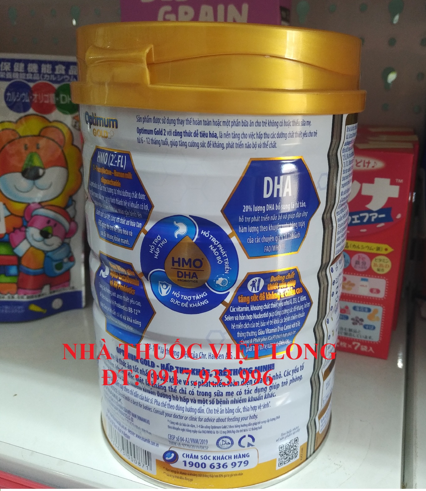 Sữa Optimum gold HMO & DHA Số 2 800g