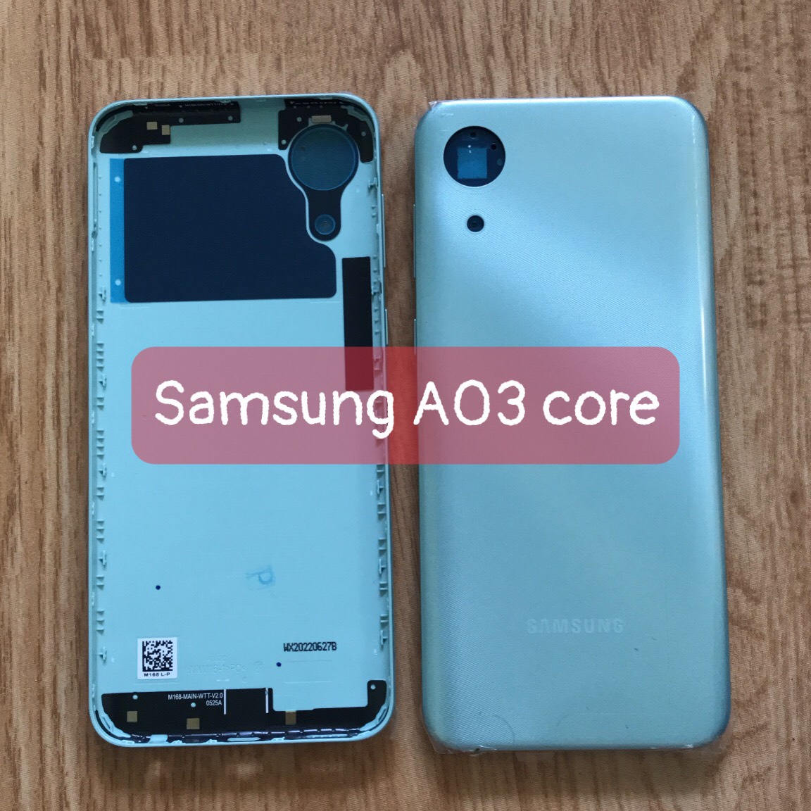 Nắp lưng samsung A03 core có kèm nút bấm