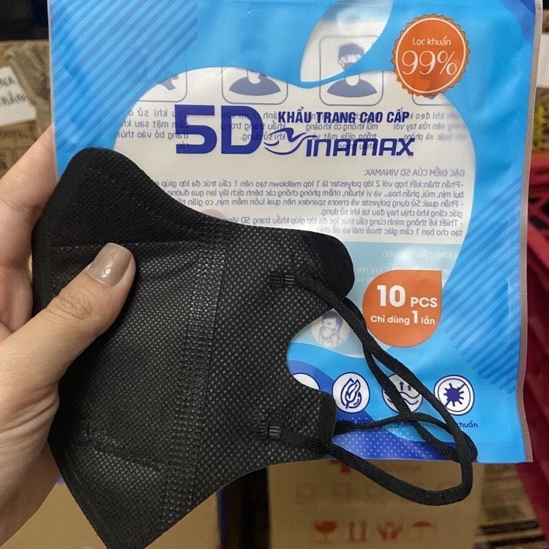 [ Set 200 Cái] Khẩu Trang 5D Vinamax , Hàng Cao Cấp