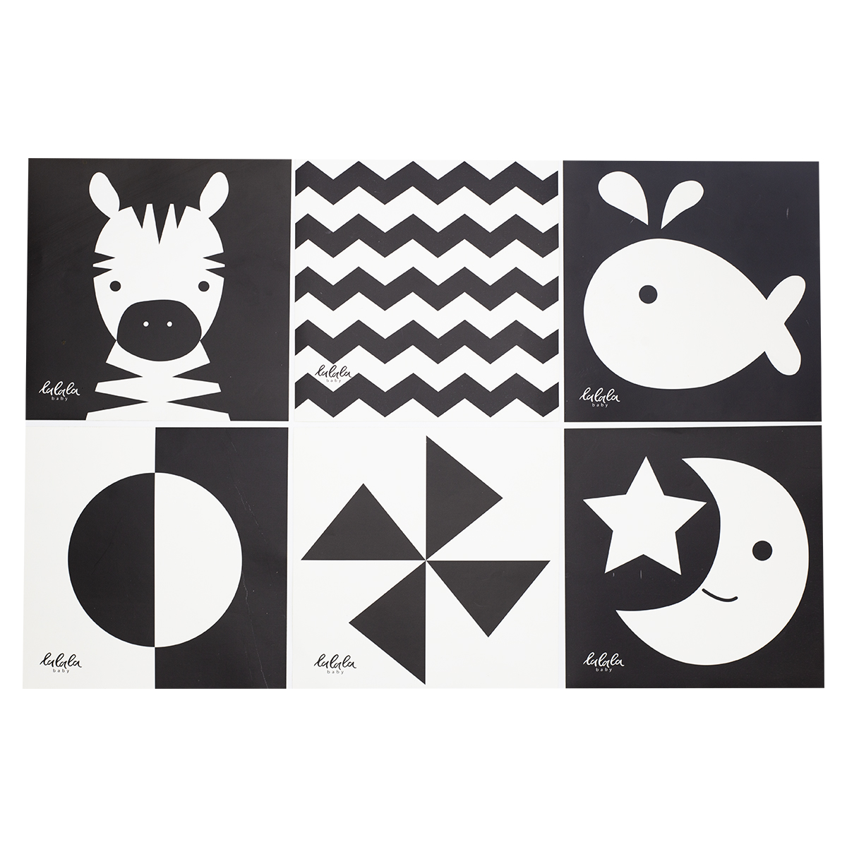 Bộ 6 thẻ decal đen trắng kích thích thị giác