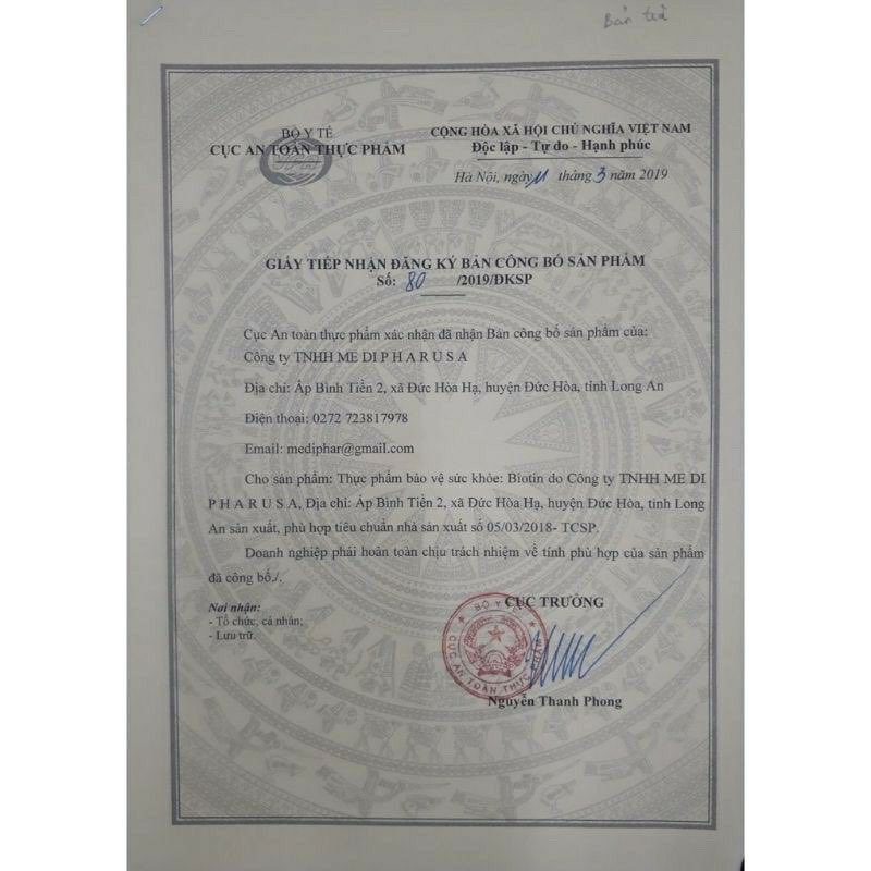 VITAMIN H Biotin 5mg Hộp 20 Viên