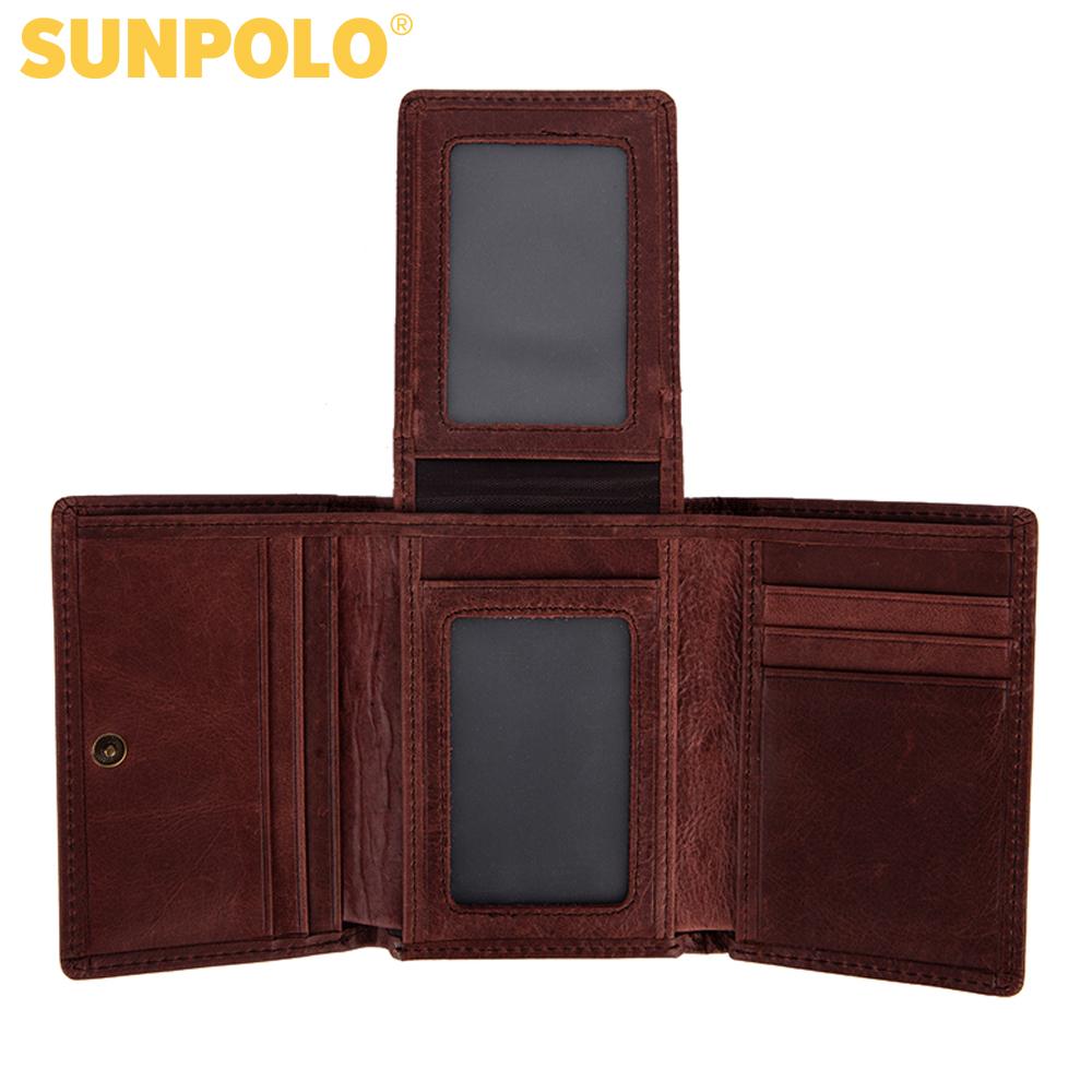 Genuine Leather Trifold Mens Wallet