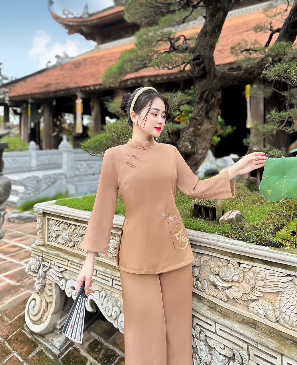 Đồ Lam Đi Chùa # Bà lai sen lụa đông hưng# Quần Áo Nữ