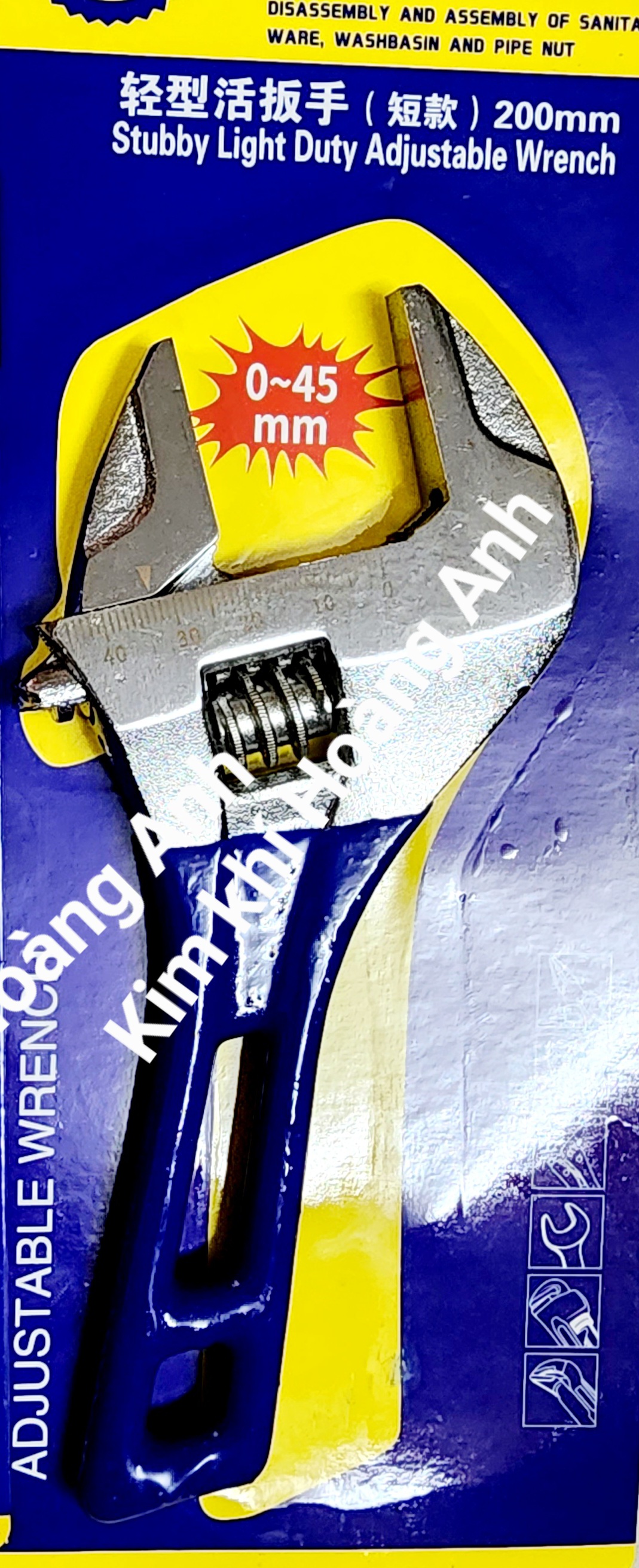 Mỏ lết lùn miệng rộng Wrench cao cấp độ mở miệng 45mm