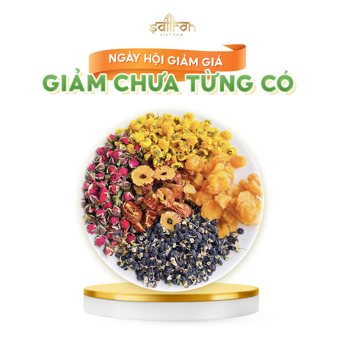 Trà dưỡng nhan detox 7 vị gồm  Hoa Cúc, Nụ Hoa Hồng, Long Nhãn, Kỷ Tử, Táo Đỏ, Hoa Nhài,Cỏ Ngọt