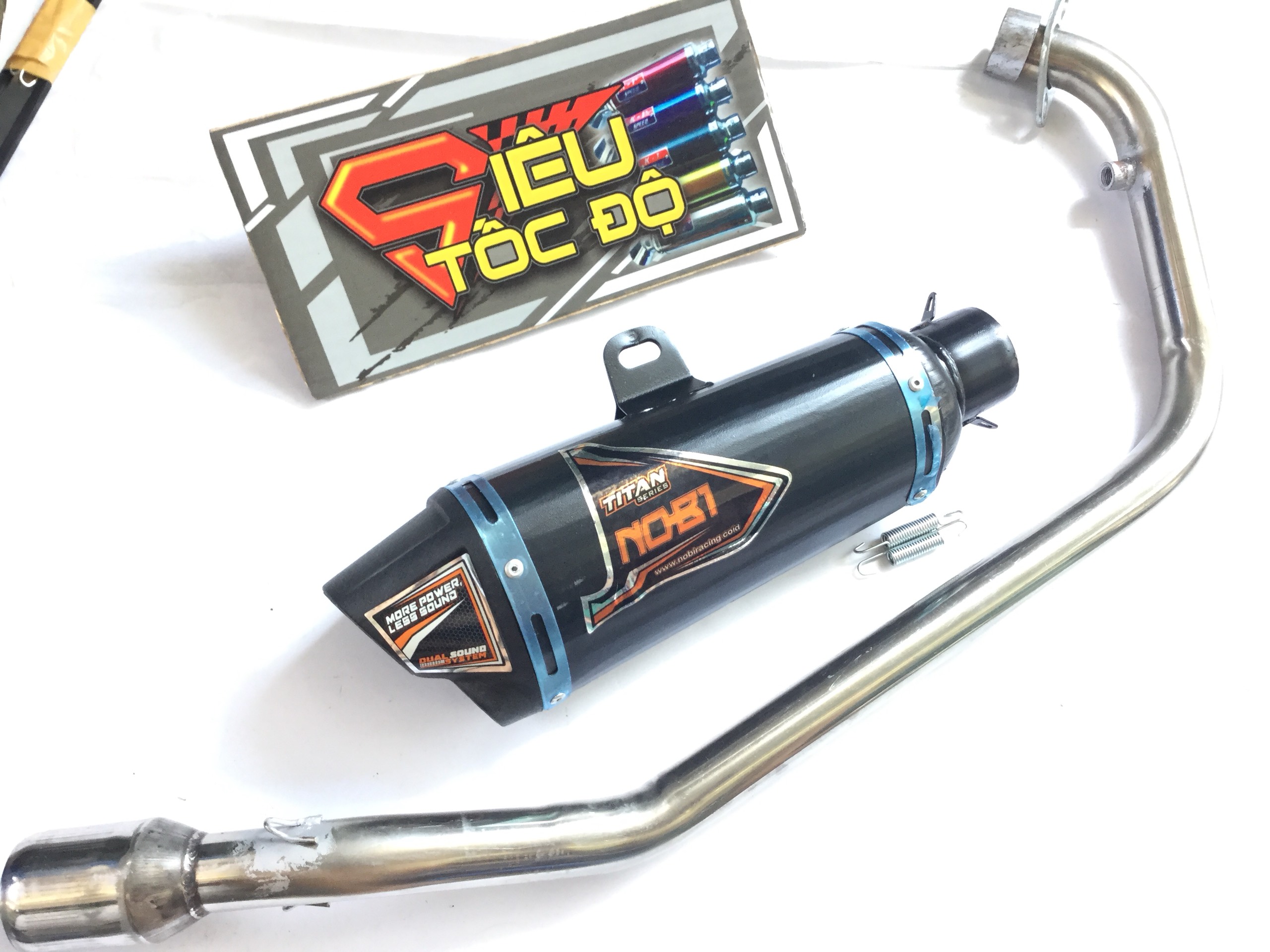 Pô Nobi 2 nòng ĐEN full cổ bô độ INOX THẲNG GẮN gắn wave, cup, dream, axelo, sirius, taurus, elegant, exciter, winer, sonic, raider fi, satria, gsx, SẢN PHẨM CHẤT LƯỢNG, GIAN HÀNG UY TÍN, MUA NGAY.