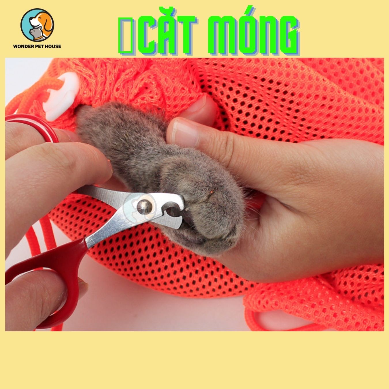 Túi Lưới Tắm - Cắt Móng Cho Mèo Đa Năng
