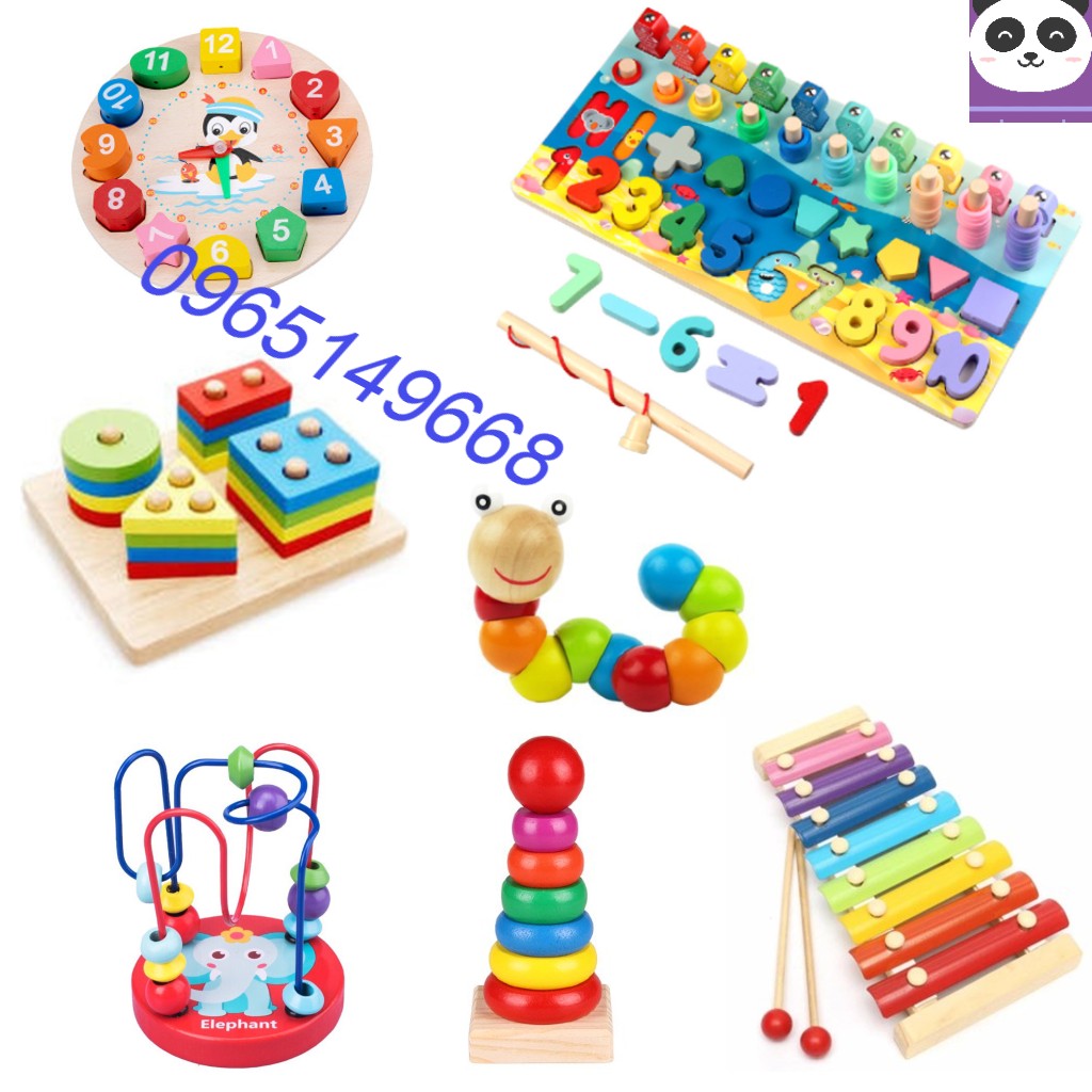Combo 7 bộ đồ chơi gỗ thông minh cho bé