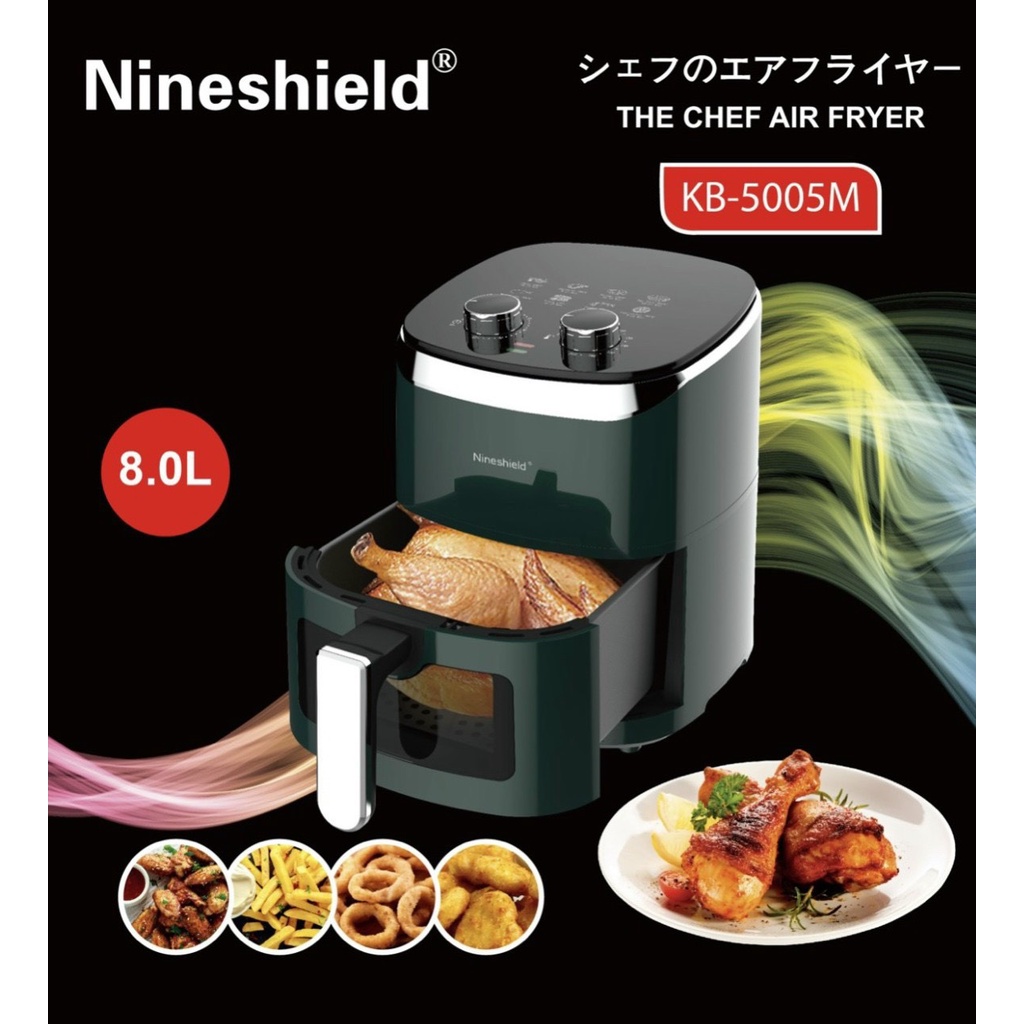 NỒI CHIÊN KHÔNG DẦU NINE SHIELD 8L. 10.5L[ BH 12 tháng ]
