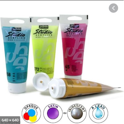 Màu Acrylic Pebeo Studio Tuýp 100ml (Màu nhũ/Neon)