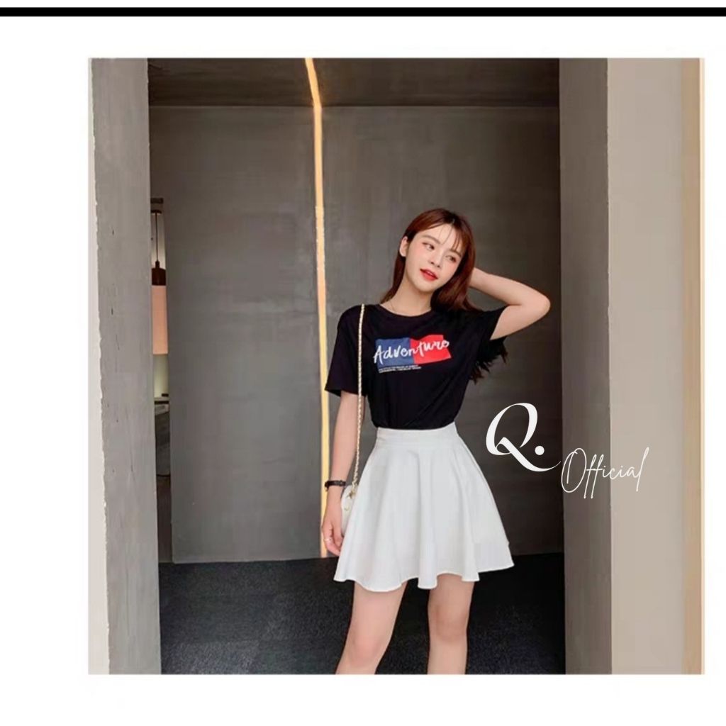 Chân Váy Chữ A Dáng Xòe Vải PoLy Cạp Chun Có Lót Quần Bên Trong