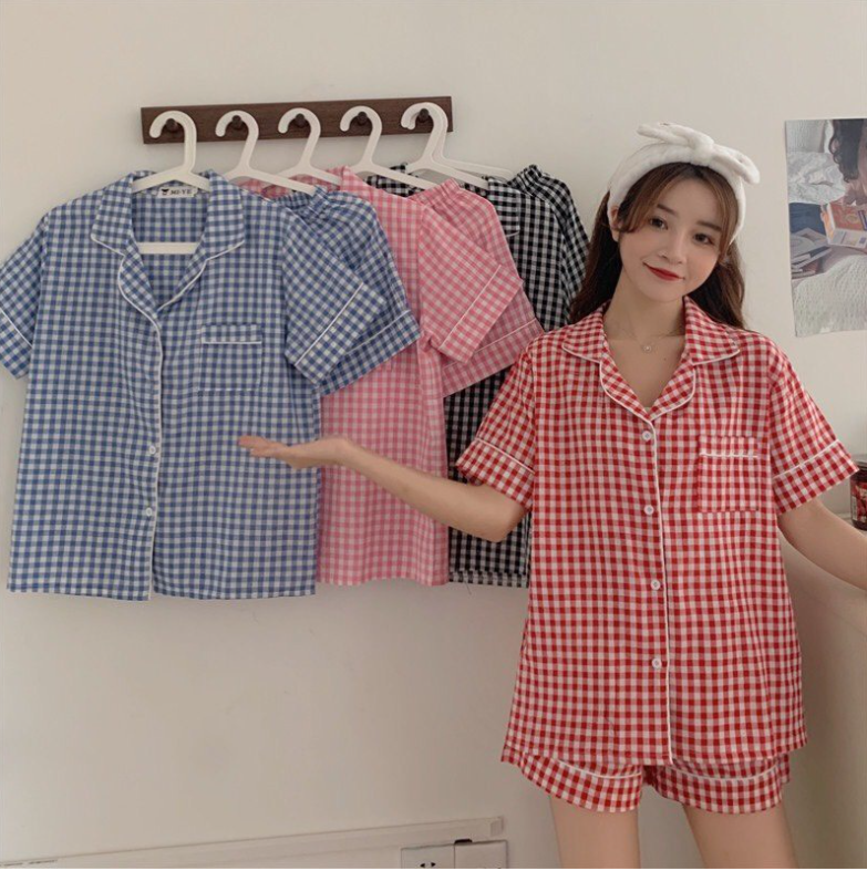 ❌❌ Set Pijama Kẻ Sọc 2 màu đỏ đen❌❌ Thời trang nữ NT
