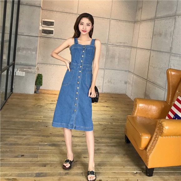 ĐẦM YẾM JEAN FORM DÀI  CÁ TÍNH D778