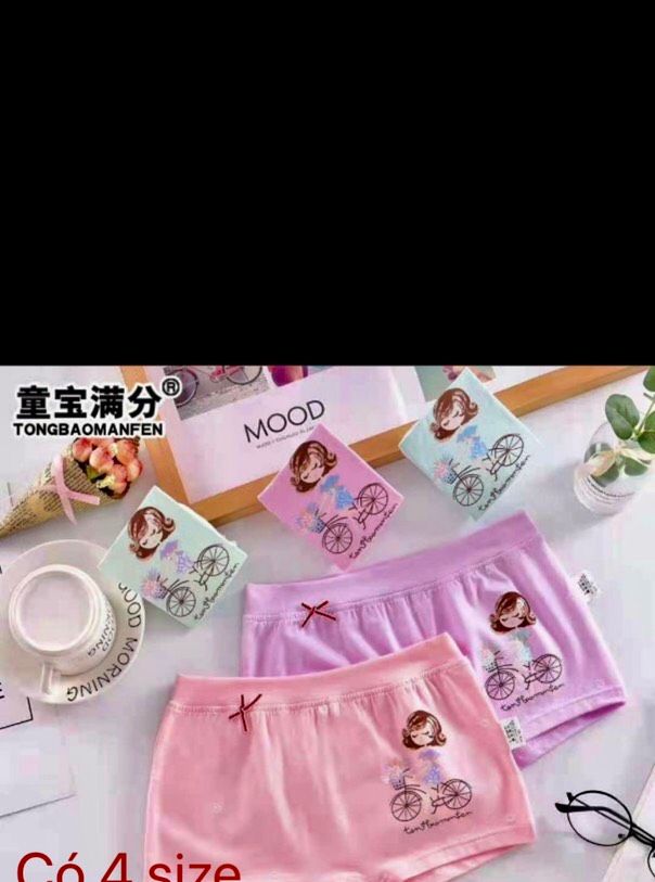-COMBO 5 QUẦN CHIP ĐÙI BÉ GÁI COTTON IN (18-23kg)