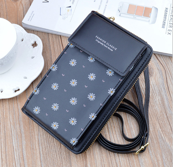 [FreeShip] [Ảnh thật] [Có sẵn] Ví nữ mini da cầm tay đeo chéo họa tiết DTHC15