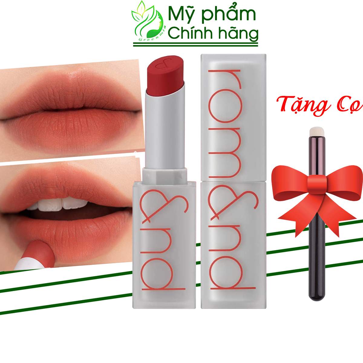 Son thỏi romand zero matte lipstick son lì mịn màu 05 evening màu cam đất chính hãng
