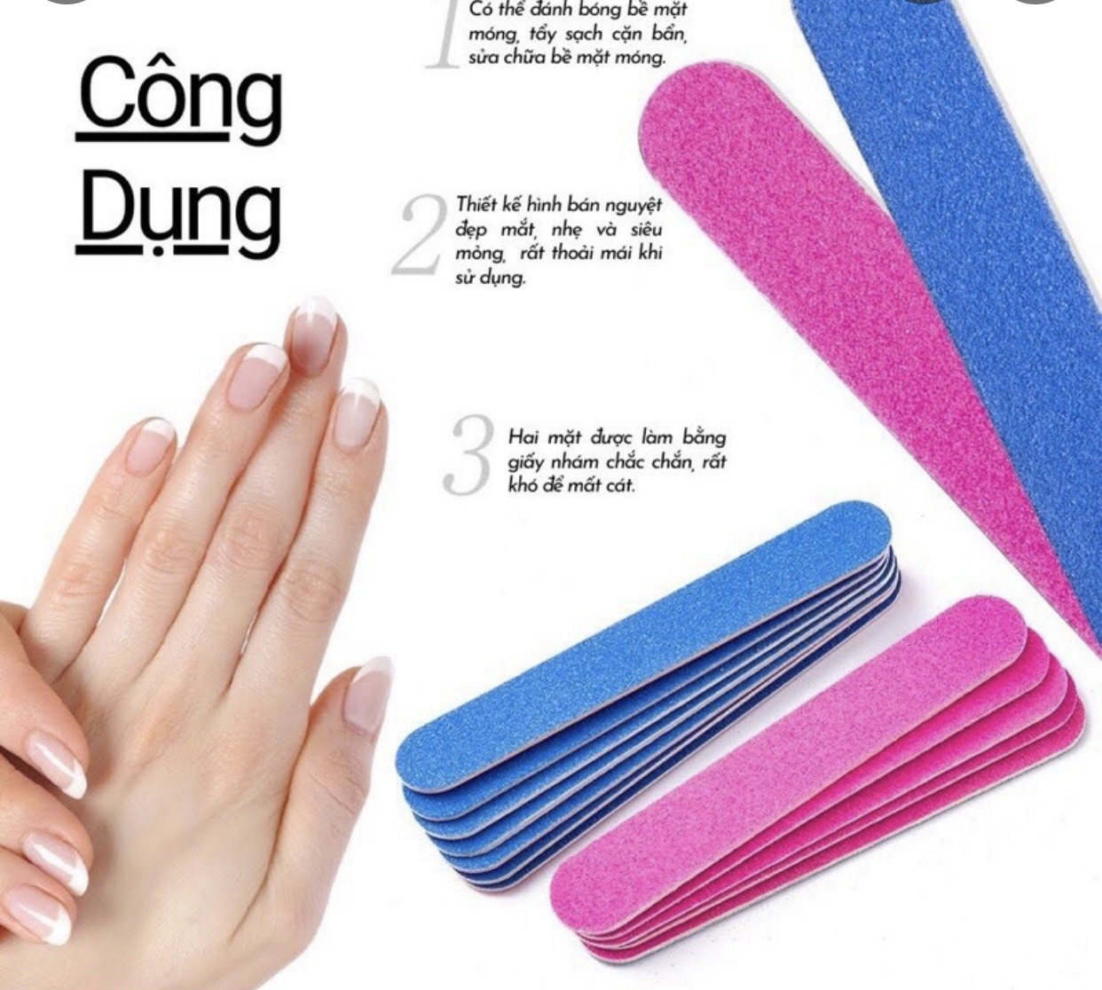 ( COMBO 3 CÂY ) Dũa móng tay chuyên dụng mini siêu xinh nhiều màu