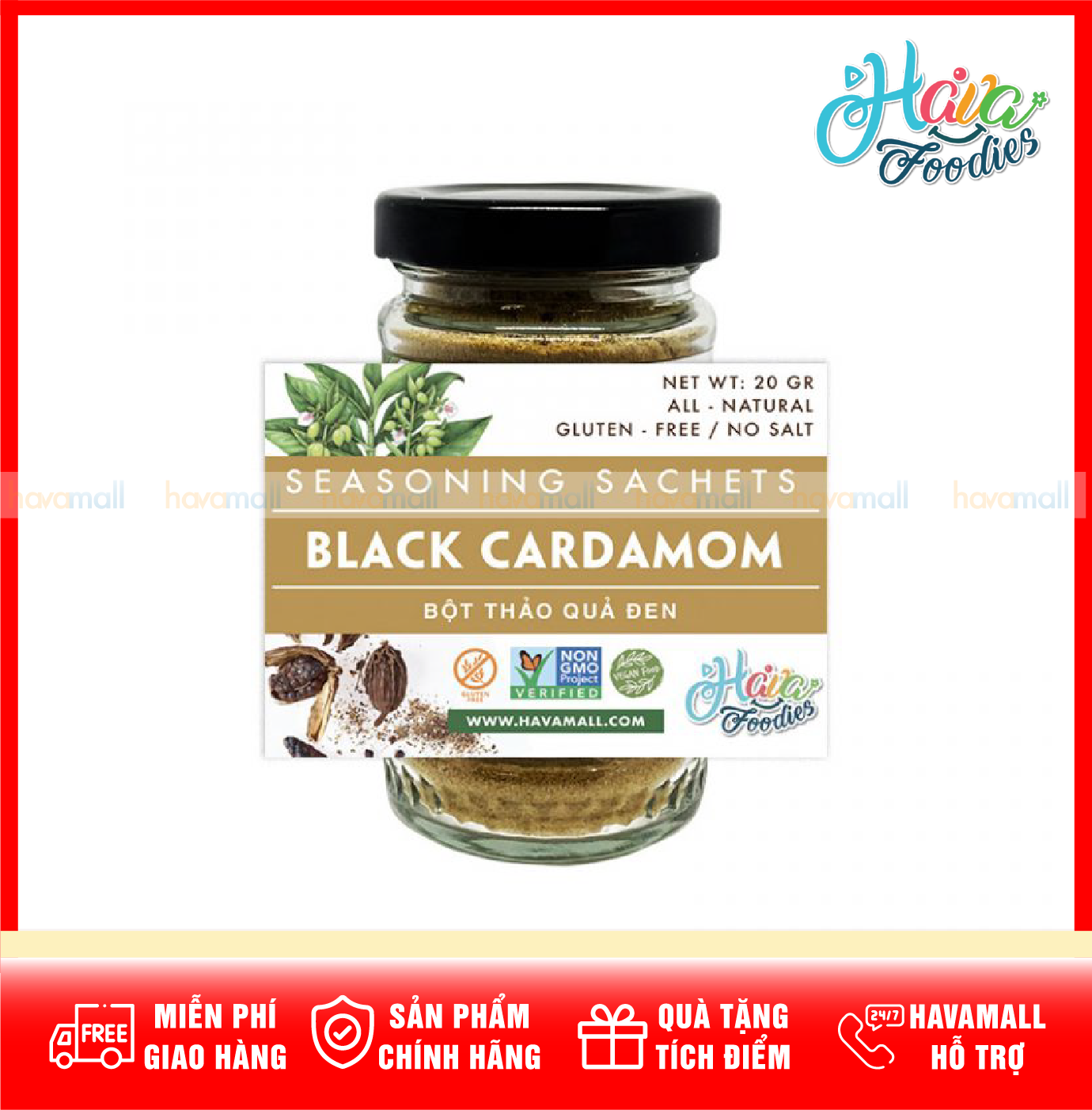[HOÀN TIỀN MAX 10%]Bột Thảo Quả Đen Havafood – Black Cardamom