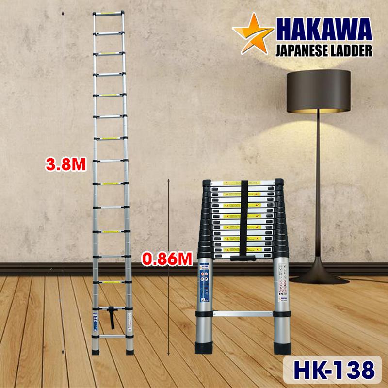 [HAKAWA] Thang nhôm rút đơn HAKAWA HK138 - Bằng nhôm không rỉ , xếp gọn tiện lợi , dễ di chuyển