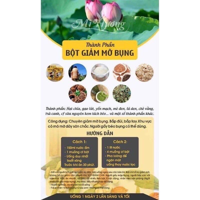 Bột giảm mỡ bụng Mị Hương