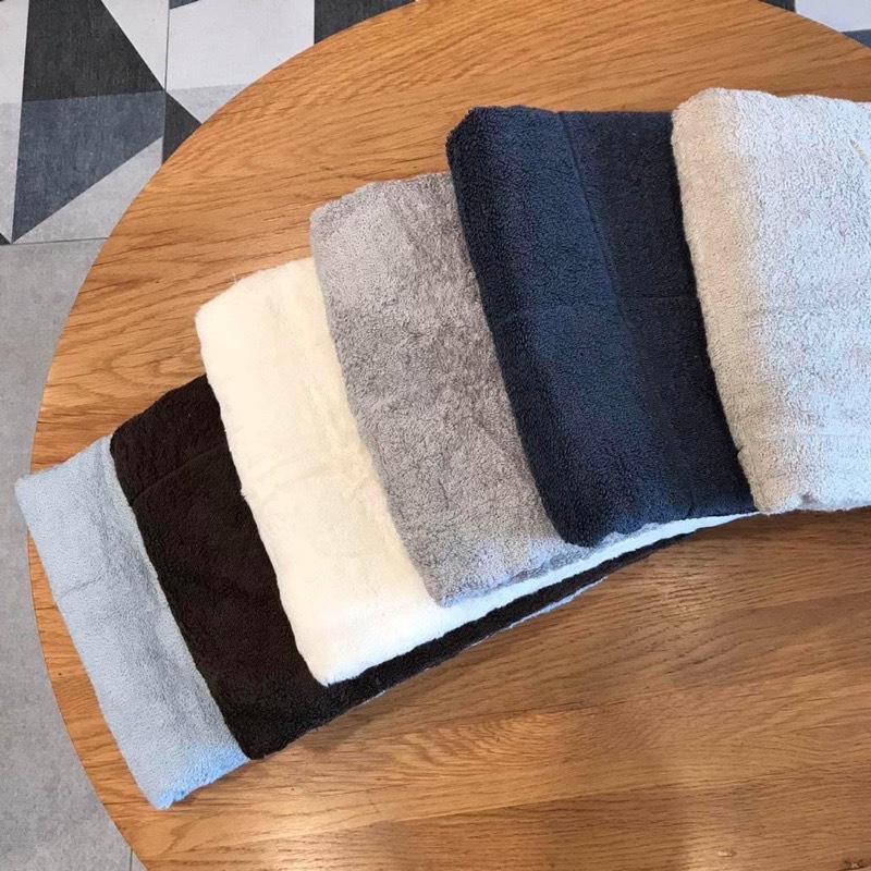 Khăn tắm Muji xuất nhật, 290g Organic, khăn màu trơn, KT 60x120cm
