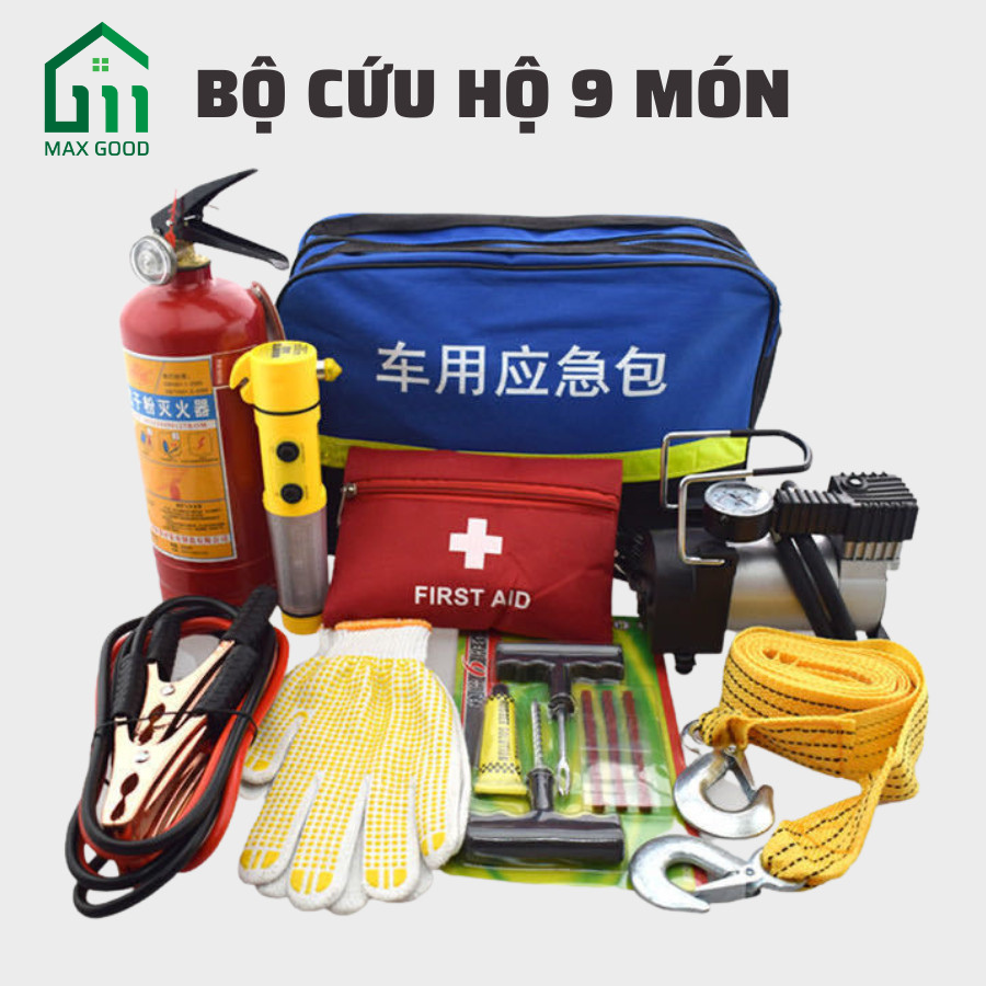 Bộ dụng cụ cứu hộ 9 món dành cho xe ô tô