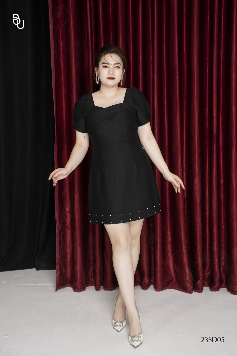 Đầm xoắn ngực gấu đính đá BIGSIZE (55kg đến 95kg) - 23SD05 - [BUStu Bigsize]