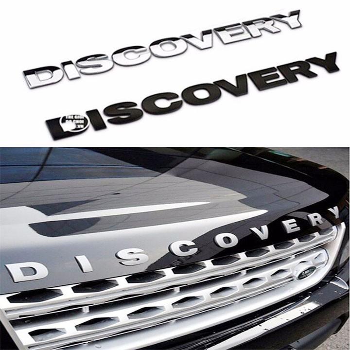 Tem dán oto chữ Discovery 3D nổi mạ bạc
