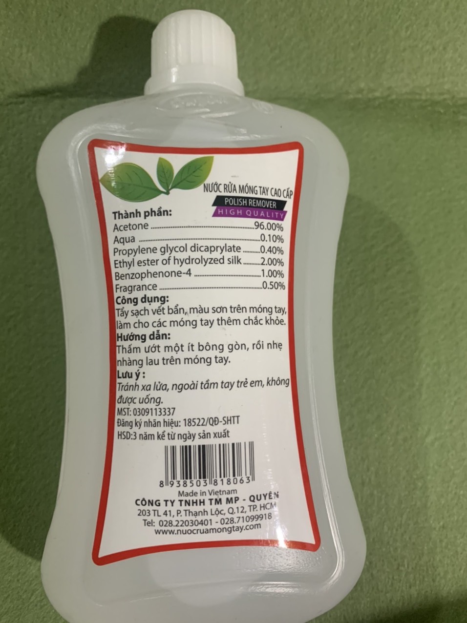 [HCM]Nước Rửa Móng Tay Quyên Acetone 1000ml
