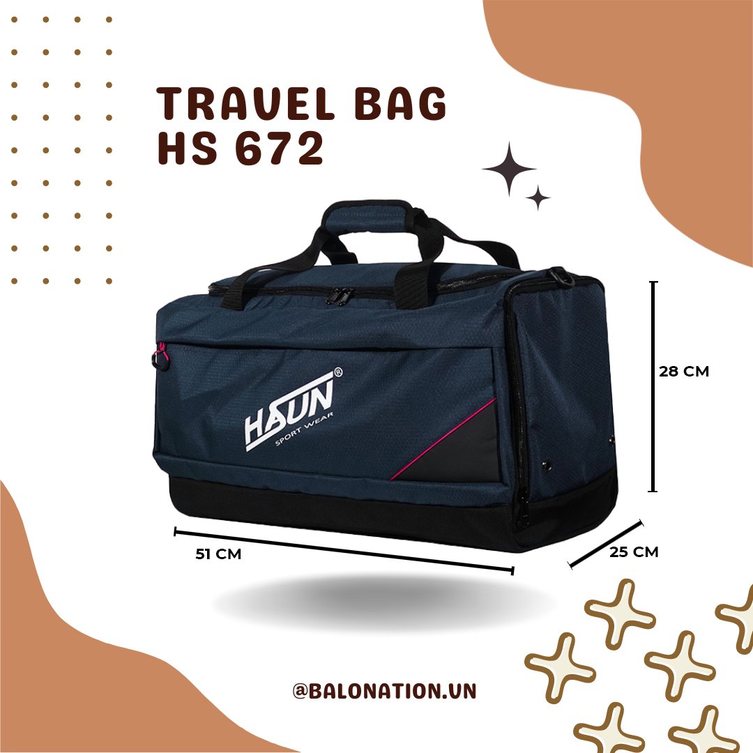 [CHÍNH HÃNG] Túi Trống Du Lịch HASUN HS 672 - tại Balonation.vn
