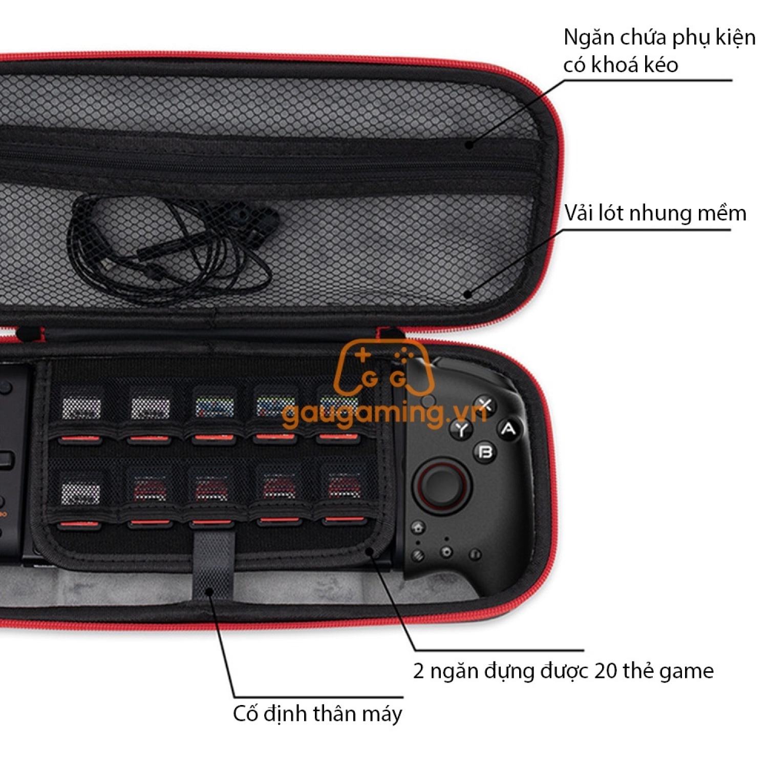 Túi đựng Nintendo Switch với HORI Split Pad hoặc Joycon lớn