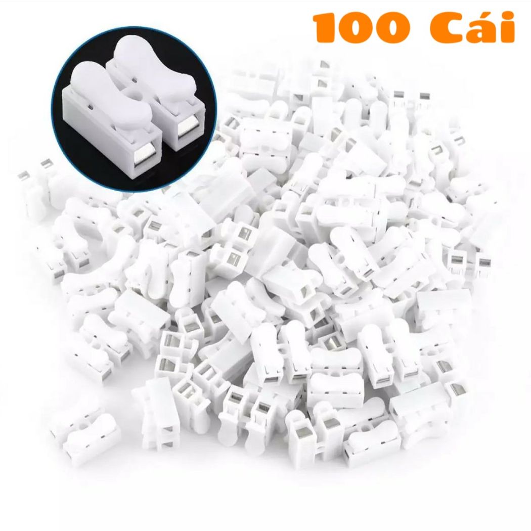 Sỉ gói 100 Đầu cút nối nhanh dây điện jack cầu đấu kẹp nhanh 2 pha