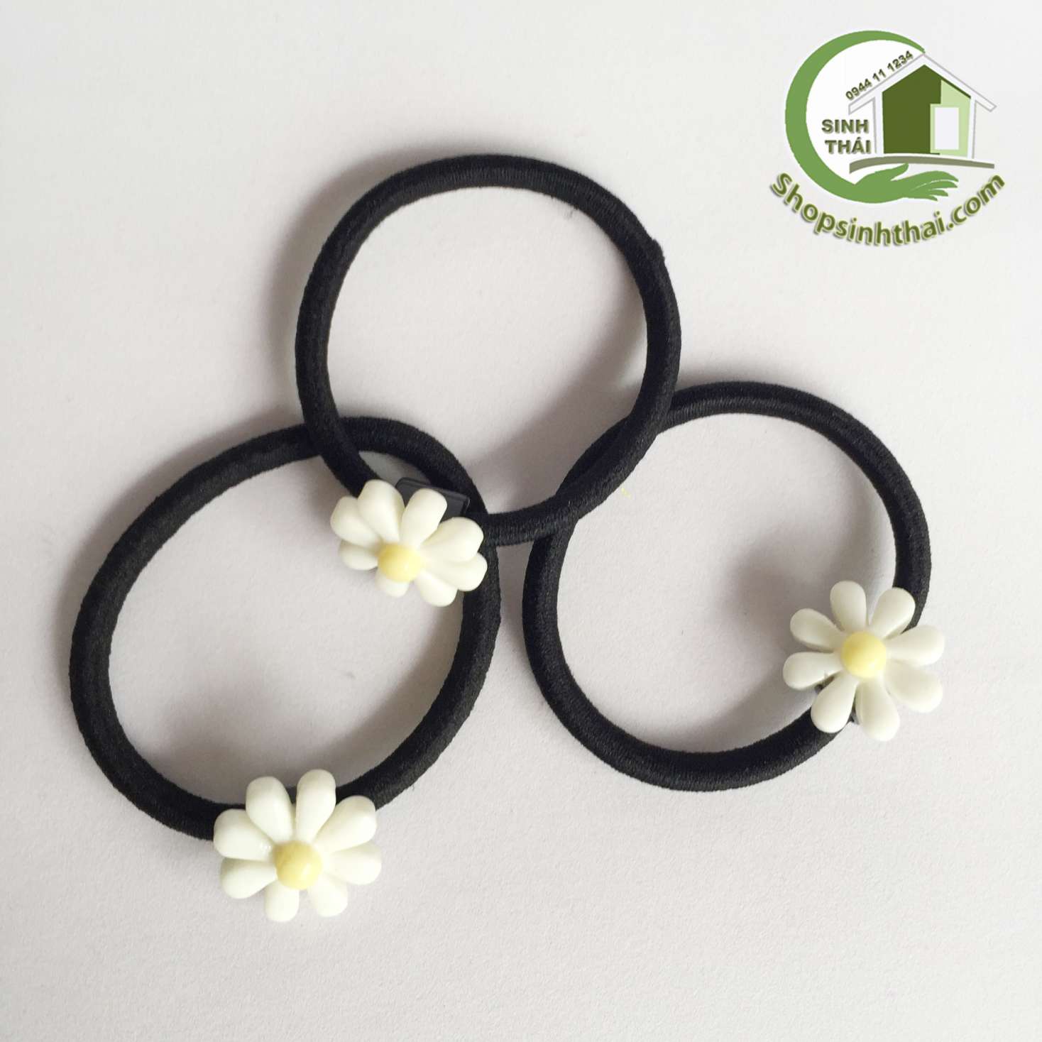[HCM]Dây thun cột tóc đính bông hoa cúc trắng