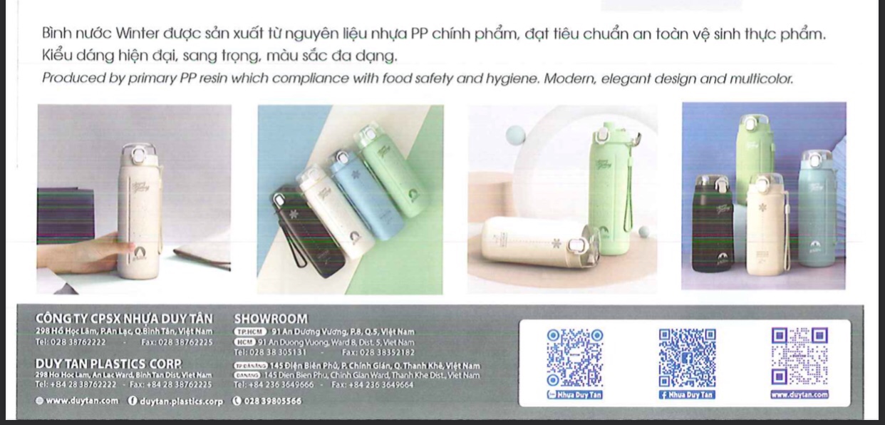 Bình nước duy tân matsu Winter thể thao 700ml
