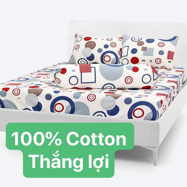 [HCM]Bộ Drap Cotton Thắng Lợi {4 MÓN} đủ size { chuẩn logo]
