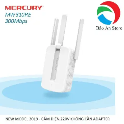 Kích sóng Wifi 300M 3 Râu MIMO mercury MW310RE model nâng cấp 2019 cắm điện 220V kich song wifi kích wifi cuc hut wifi cục kích sóng wifi 1000000531