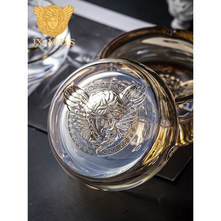 Gạt Tàn VERSACE Tròn Chất Liệu Thuỷ Tinh Pha Lê Cao Cấp