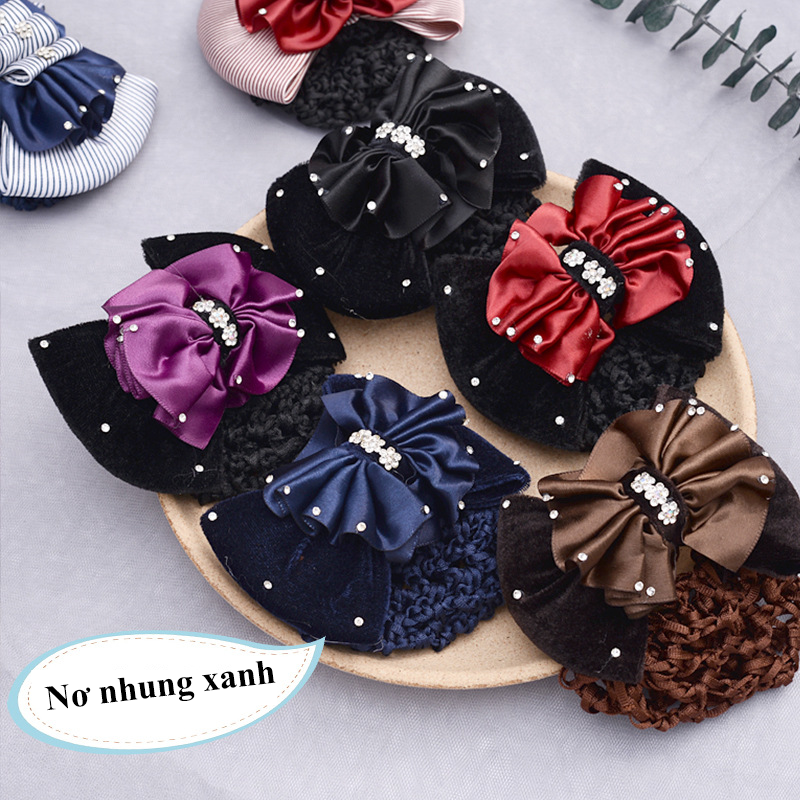 Búi tóc lưới hình nơ 😍FREESHIP😍 lưới búi tóc hình nơ, búi tóc lưới