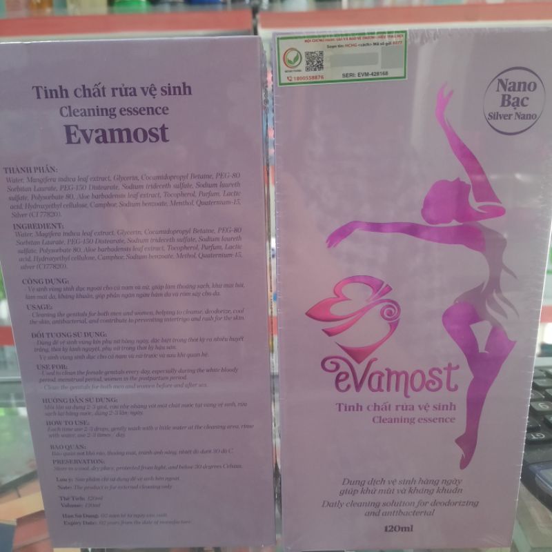 dung dịch vệ sinh evamost 120ml.
