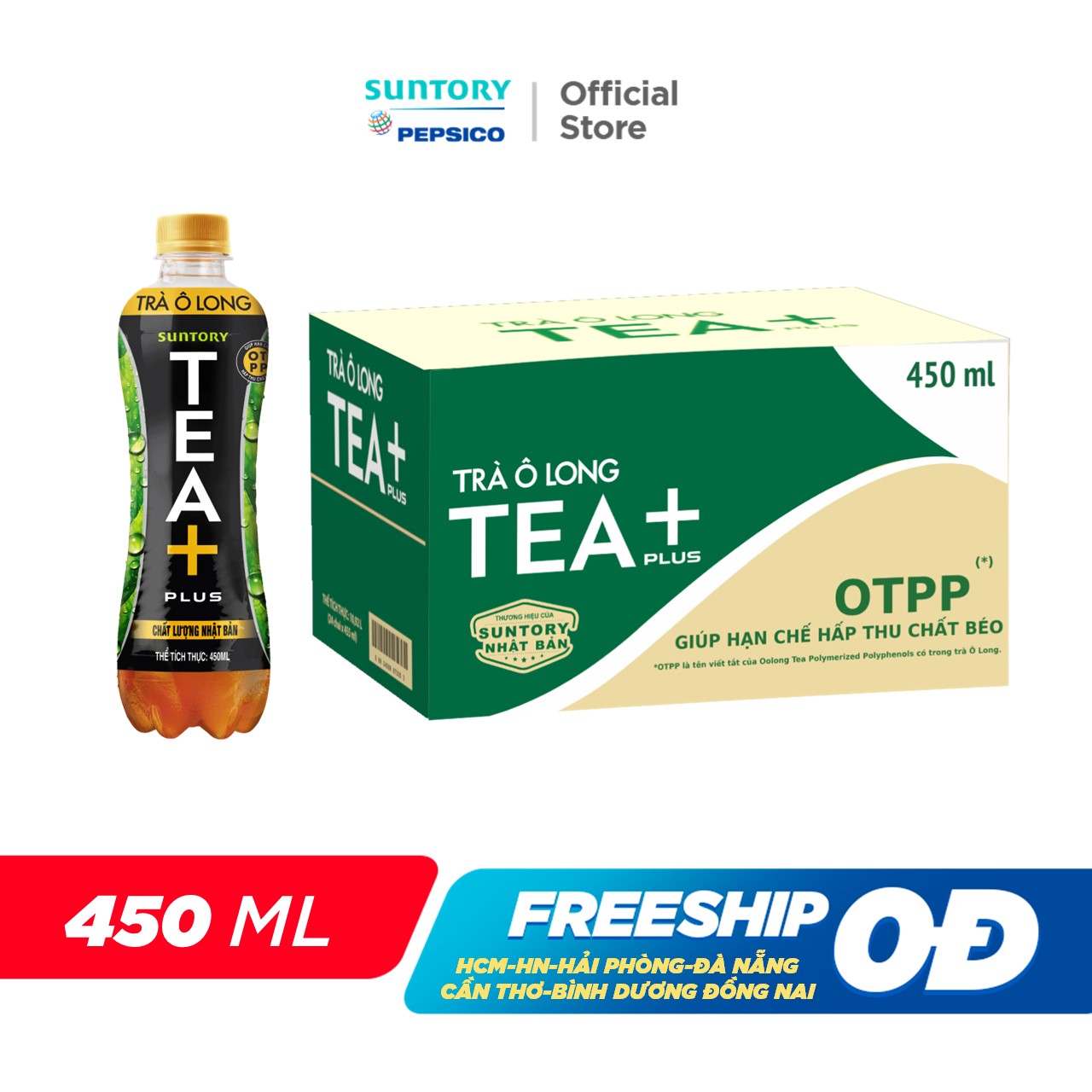 [Sale 25.10-Vc 12%] Box of 24 Bottles of Oolong Tea+ (450Ml/Bottle)