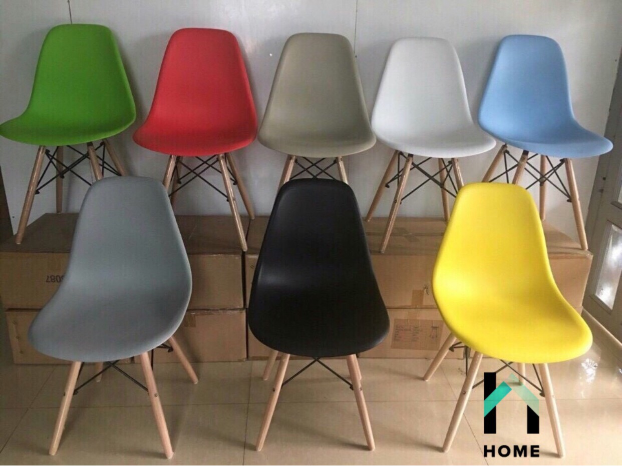 GHẾ EAMES Chân Gỗ Đan Thép (Ghế làm việc, quán cafe, phòng ăn...) Kiểu Hiện Đại Hàn Quốc