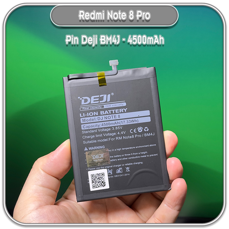 Thay pin Redmi Note 8 Pro, Deji BM4J 4500mAh - hàng nhập khẩu